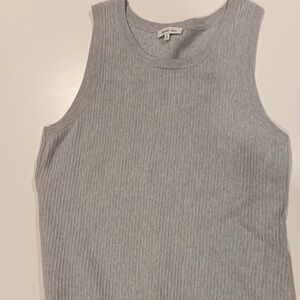 Another Love Light Gray Ribbed Top